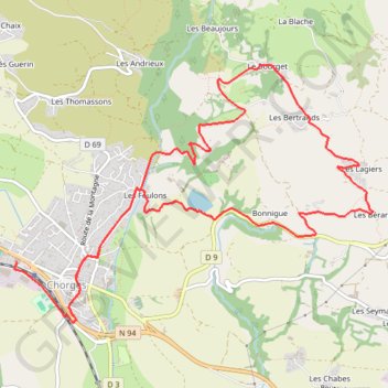 Le Bourget GPS track, route, trail