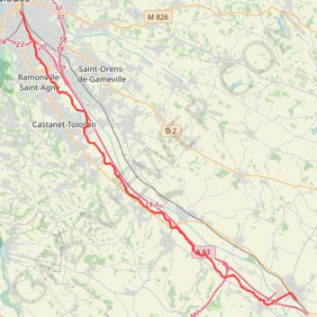 Canal du midi Villefranche > toulouse GPS track, route, trail