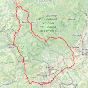 Boucle Onans-Epinal GPS track, route, trail