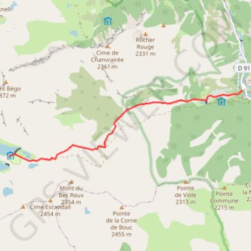 Lac des Mesches - Refuge des merveilles GPS track, route, trail