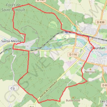 Dourdan et forêt de Saint-Arnoult GPS track, route, trail