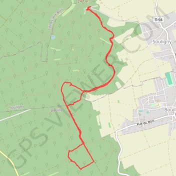 Souligny Marche à pied GPS track, route, trail