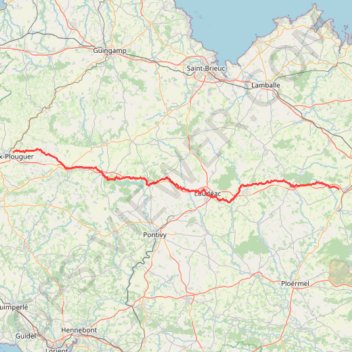 V6 – Camaret - Vitré sur l'ancienne voie ferrée - 120 km en Côtes d'Armor GPS track, route, trail