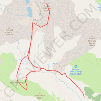 Pic de Robiñera et pico Petramula depuis Chisagüès GPS track, route, trail