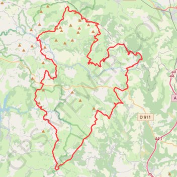 Tour des Monts du Lévézou GPS track, route, trail