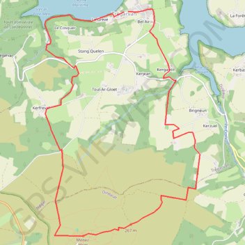 Crozon, de Trégarvan au Ménez-Hom GPS track, route, trail