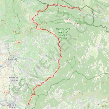 GR91 Randonnée de Brantes à Fontaine-de-Vaucluse (Vaucluse) GPS track, route, trail