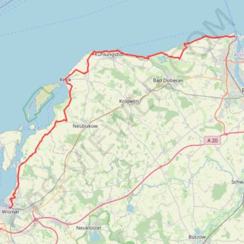 01: Rostock – Wismar (Developed) GPS track, route, trail