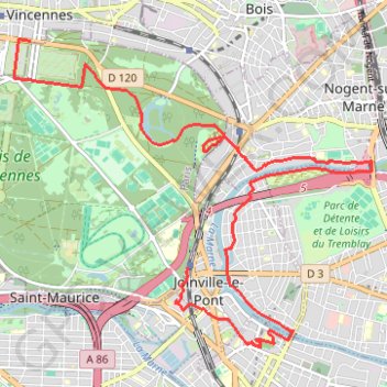 VINCENNES - NOGENT SUR MARNE GPS track, route, trail