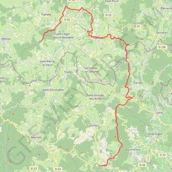 Haut Beaujolais 33Km 2e Jour GPS track, route, trail