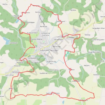 La vallée du Blavet - Le grand circuit Bubry GPS track, route, trail