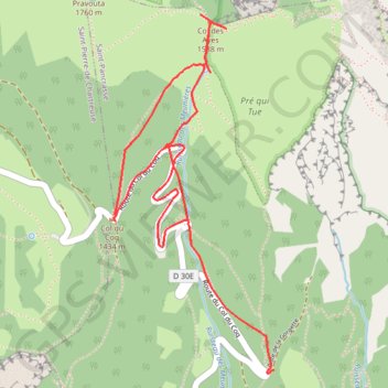 Sortie raquettes du Coq aux Ayes (Chartreuse) GPS track, route, trail