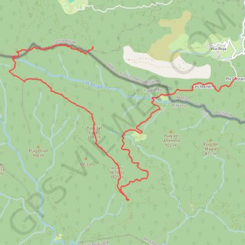 Puig Casso depuis Falgos Retour Ribelle et la Muga GPS track, route, trail