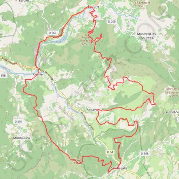 Sahune, Sainte-Jalle, Curnier (Drôme) GPS track, route, trail