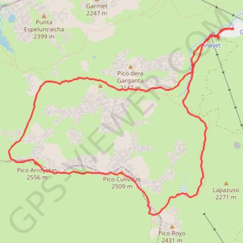 Pics Arroyeras et Culivillas depuis Formigal GPS track, route, trail