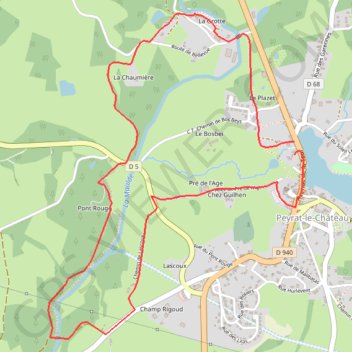 Peyrat-Le-Château GPS track, route, trail