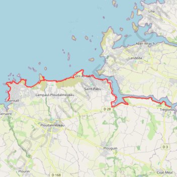 De Tréglonou à Portsall GPS track, route, trail