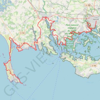 Baie de Quiberon et golfe du Morbihan GPS track, route, trail