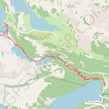 Lac d'Aubert par les laquettes GPS track, route, trail