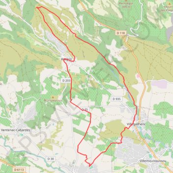 Pennautier - Aragon GPS track, route, trail