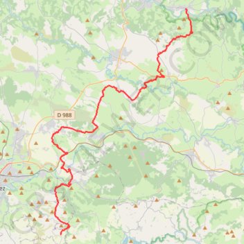 GR620 De Saint Côme d'Olt à Inières (Aveyron) GPS track, route, trail