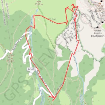 La Gorgette - Dent de Crolles (Chartreuse) GPS track, route, trail