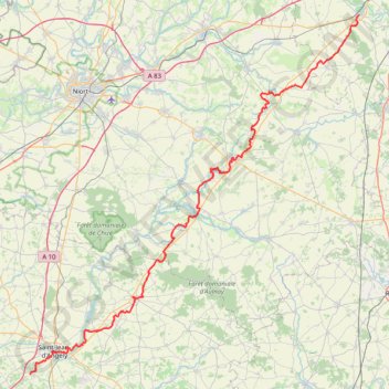 GR655 De Lusignan (Vienne) à Mazeray (Charente-Maritime) GPS track, route, trail