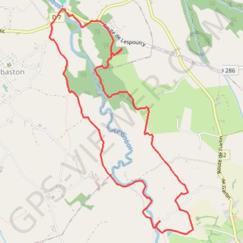 La vallée du Gabas entre Sedzère et Gabaston GPS track, route, trail