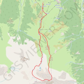 Pic d'Estos crête N depuis le col d'Azet GPS track, route, trail