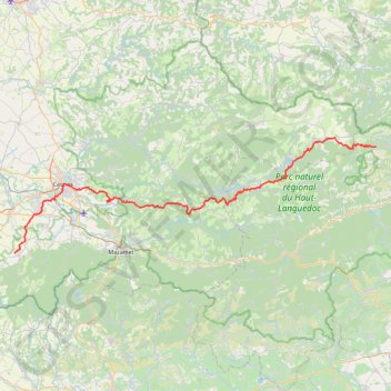 GR653 De Castanet-le-Haut (Hérault) à Dourgne (Tarn) GPS track, route, trail