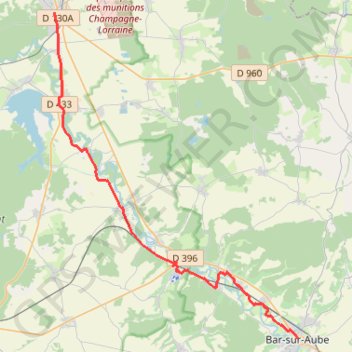 De Brienne-le-Château à Bar-sur-Aube GPS track, route, trail