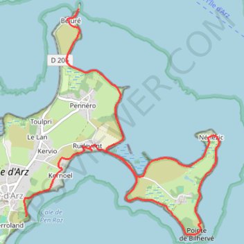 Île d'Arz GPS track, route, trail