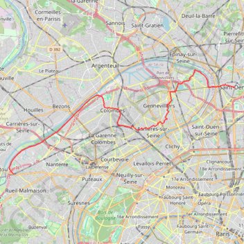 Tour de Paris étape 1 GPS track, route, trail