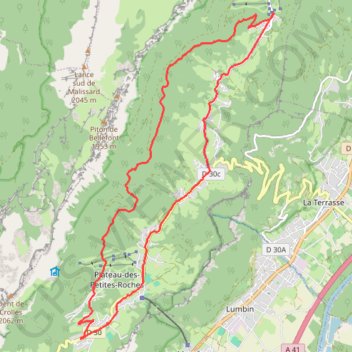 Plateau des petites roches, Saint Hilaire-Col de Marcieu GPS track, route, trail