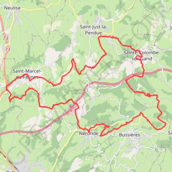 Montagnes du Matin - Saint-Marcel-de-Félines GPS track, route, trail