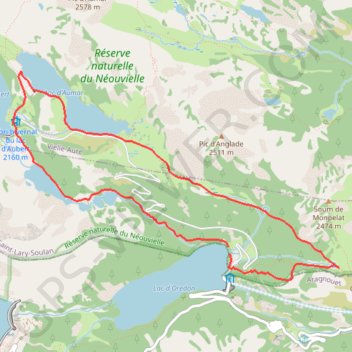 Les lacs autour du pic de Néouvielle GPS track, route, trail
