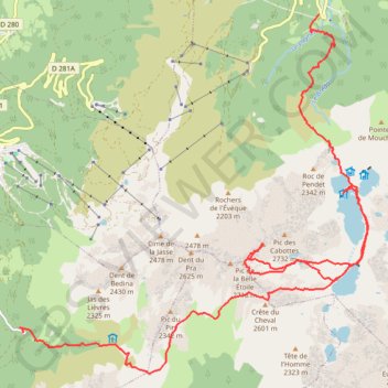 Rando dans les 7 Laux GPS track, route, trail