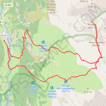 Piméné par la voie hivernale GPS track, route, trail