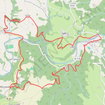 Igues de Compolibat - Prévinquières GPS track, route, trail