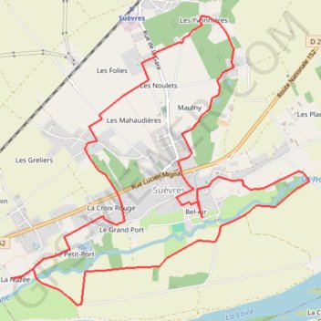 Val de Loire, Suèvres, circuit des oulins GPS track, route, trail