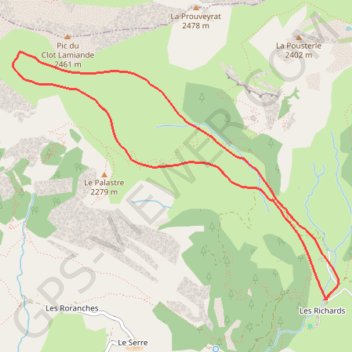 Pic du clot de lamande-palastre GPS track, route, trail