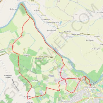 Circuit des terres de l'Aveyron - Nègrepelisse GPS track, route, trail
