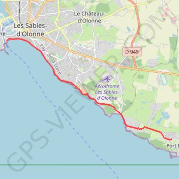 De Bourgenay aux Sables-d'Olonne GPS track, route, trail