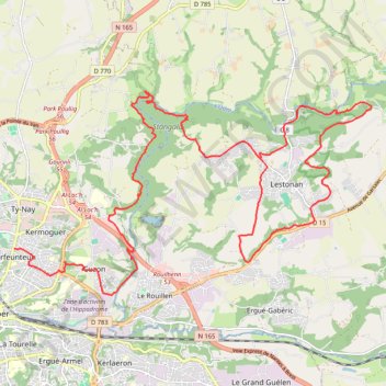 Ergué-Gabéric Trail GPS track, route, trail