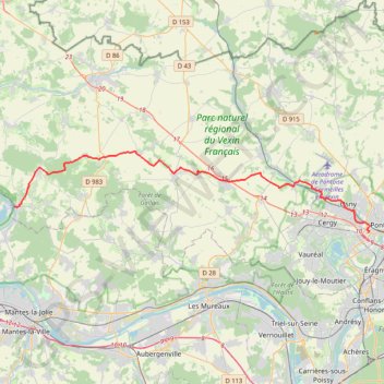 Pontoise - Vetheuil GPS track, route, trail