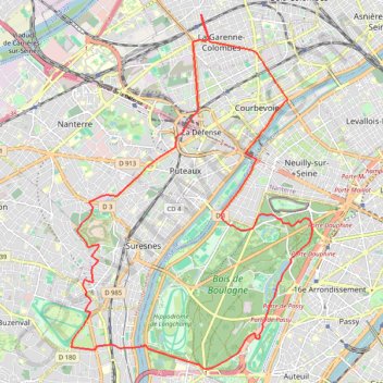 Randonnée Bois de Boulogne et Mont-Valérien (92) GPS track, route, trail