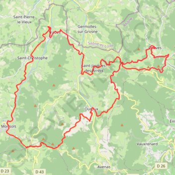 La ronde des 4 cols - Monsols GPS track, route, trail
