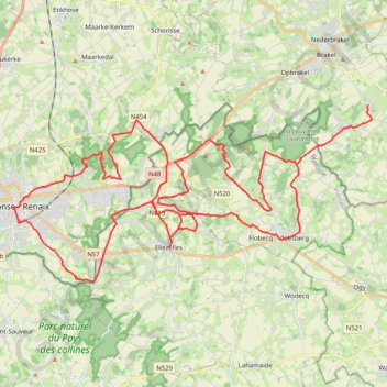 La Houppe – Centrum Ellezelles Rondje vanuit Parike GPS track, route, trail