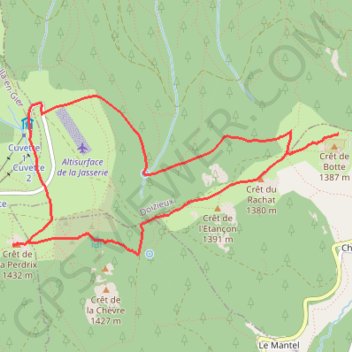 Balade crêts du Pilat GPS track, route, trail