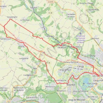 Cergy - Gouzangrez - Théméricourt - Cergy GPS track, route, trail